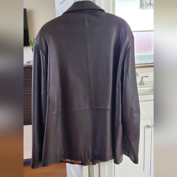 Harold Powell Brown Leather Jacket XL - Picture 3 of 10
